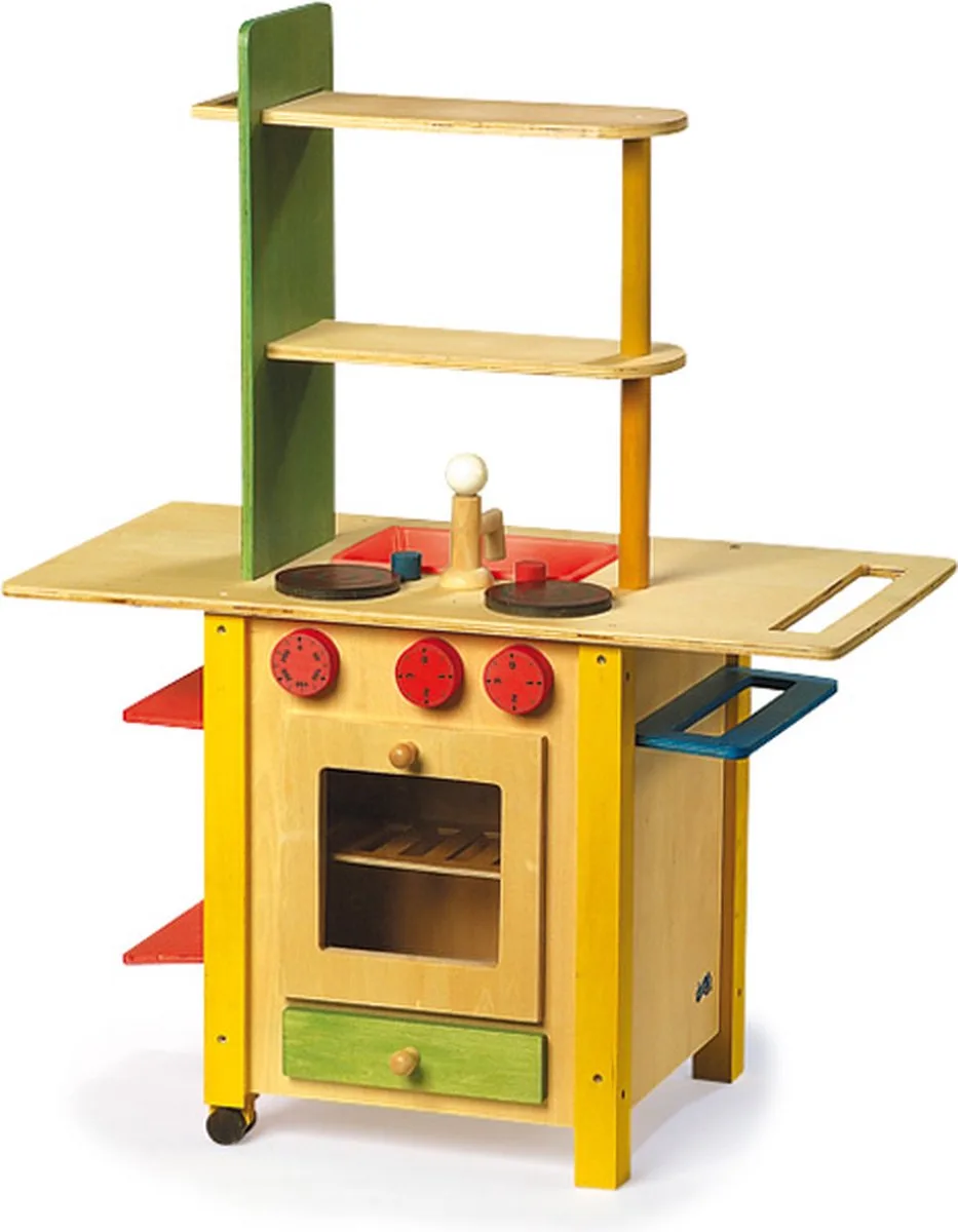 Base Toys Kinderkeuken Alles in 1 Hout van small foot in Gele – productfoto