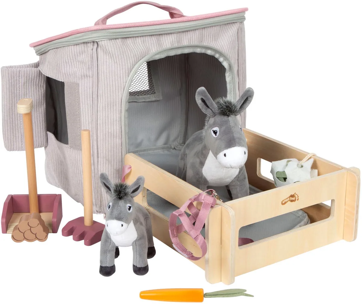 Ezel Verzorgingsset met Stal en Accessoires de small foot en Multicolore – photo du produit