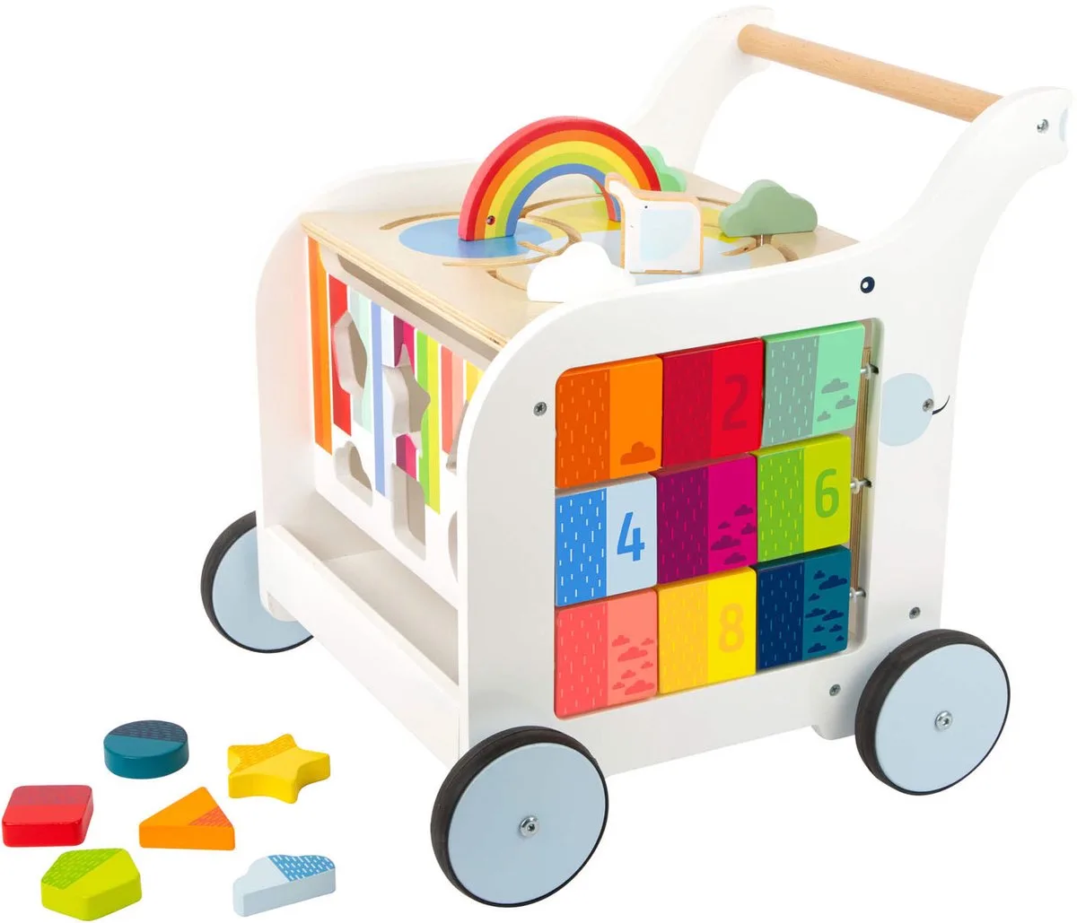 Lauflernwagen Elefant von small foot in Weiß – Produktfoto