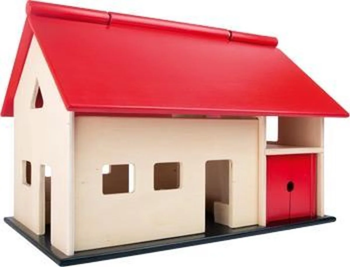Houten Boerderij met Open Dak van small foot in Rood – productfoto