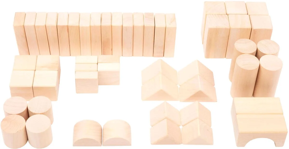 Houten Bouwblokken Natuurlijk in Zak, 50dlg. de small foot en Hout – photo du produit
