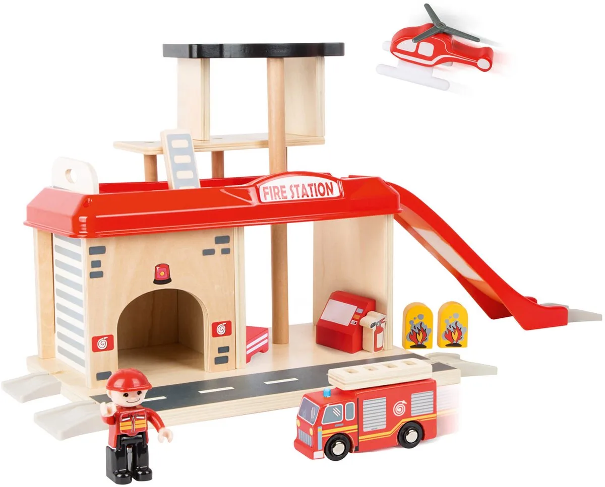 Houten Brandweerkazerne met Accessoires, 15dlg. de small foot en Multicolore – photo du produit