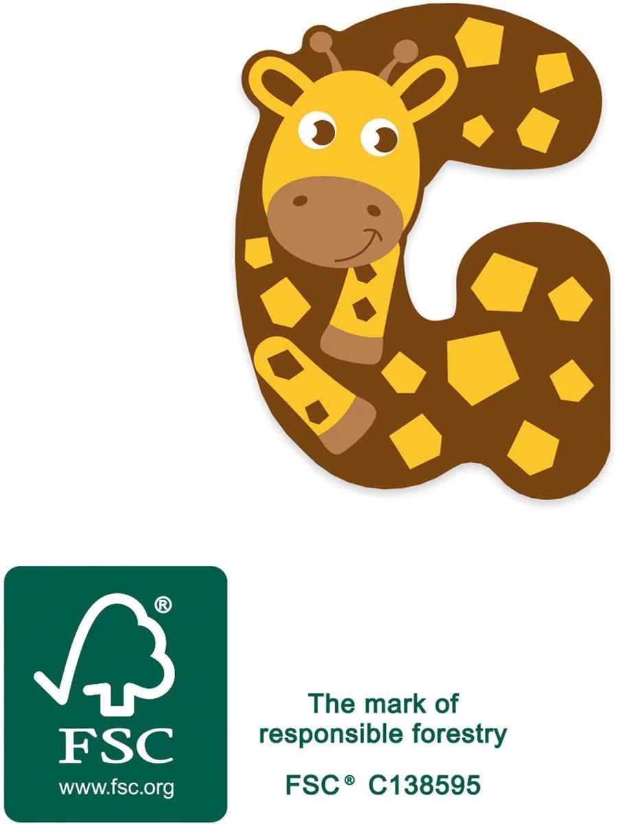 Houten Dieren Kinderletter - G de small foot en Multicolore – photo du produit