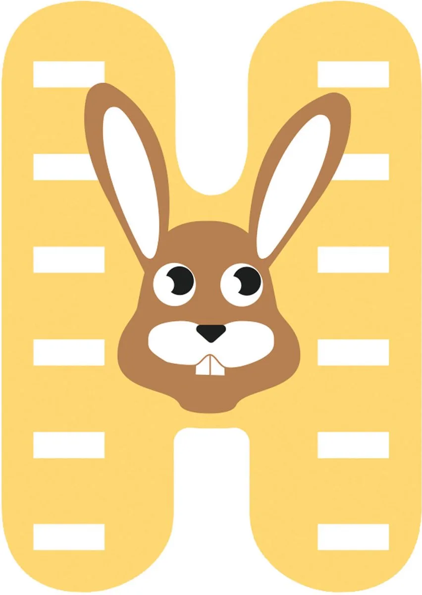 Houten Dieren Kinderletter - H de small foot en Multicolore – photo du produit