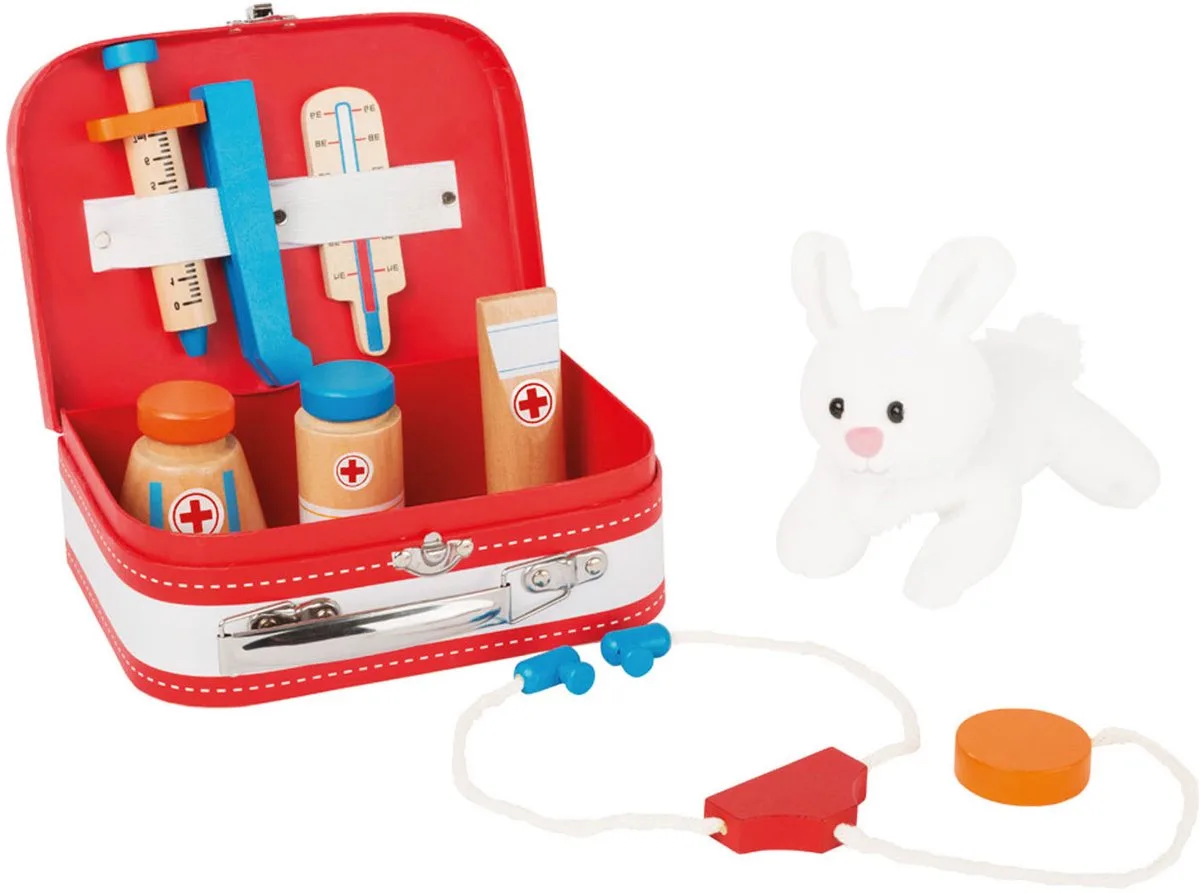 Houten Dierenarts Set in Koffer, 9dlg. by small foot in Multicolour – product photo