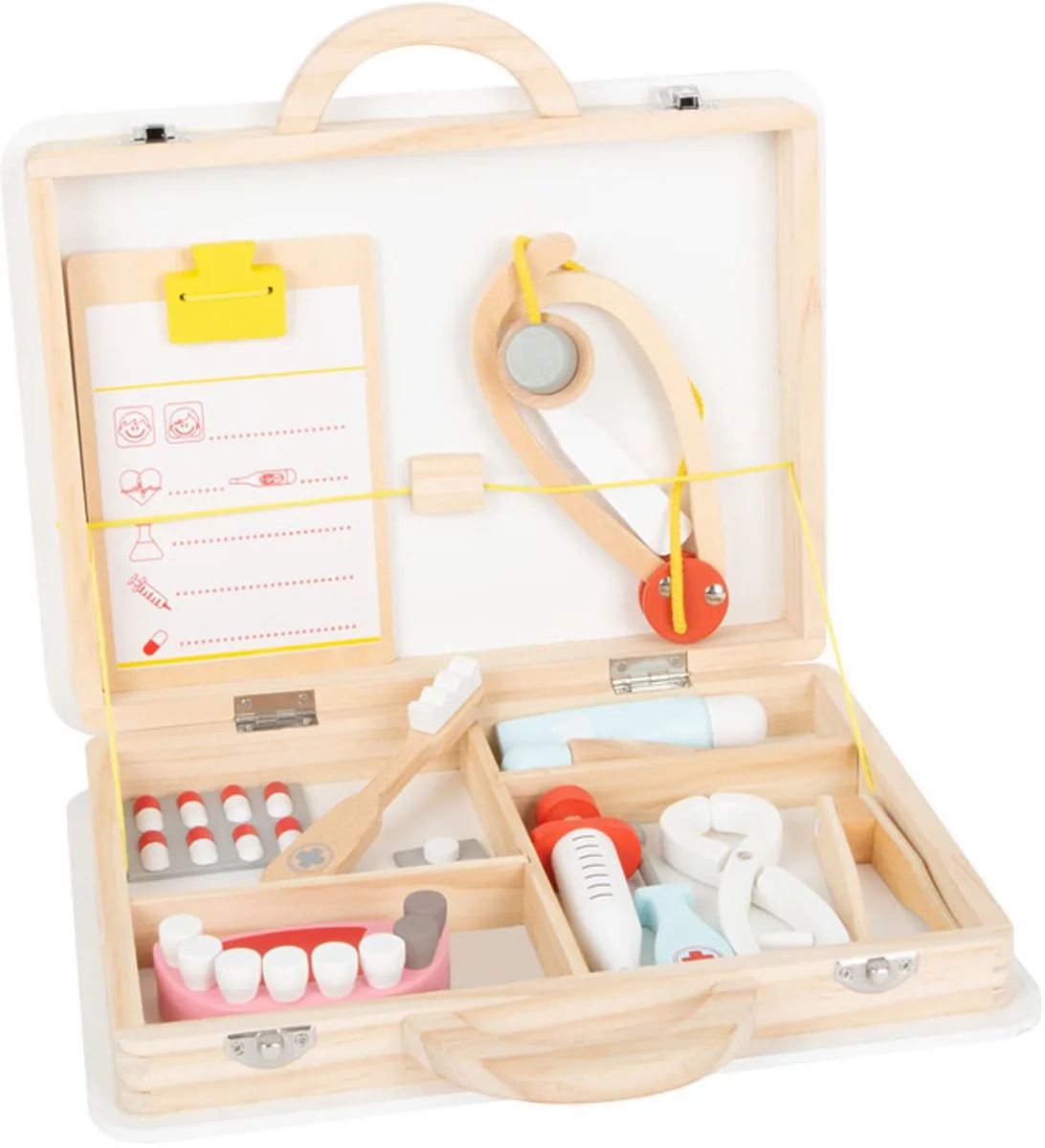Wooden Doctor and Dentist 2in1 Set in Suitcase von small foot in Mehrfarbig – Produktfoto