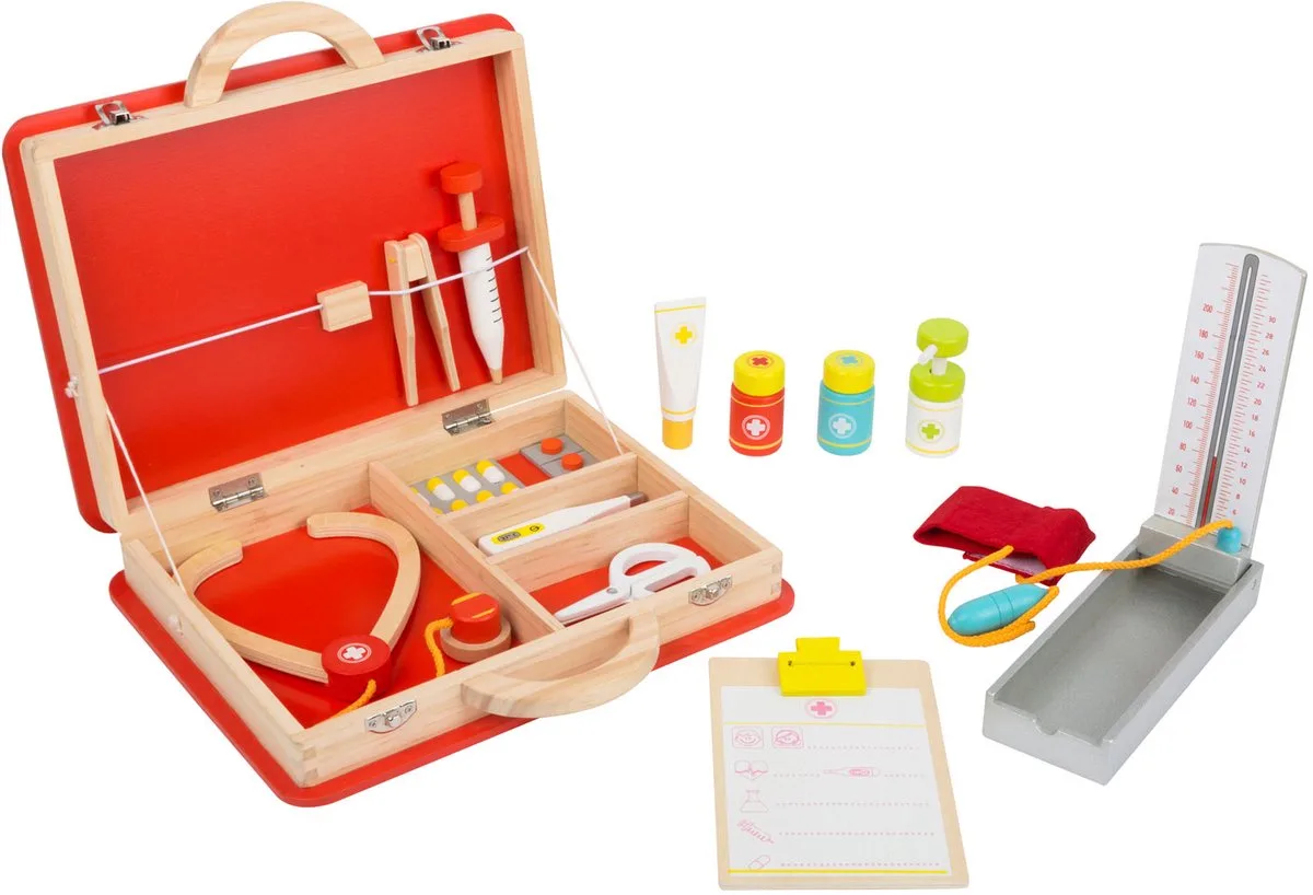 Houten Dokterskoffer EHBO, 15dlg. van small foot in Meerkleurig – productfoto