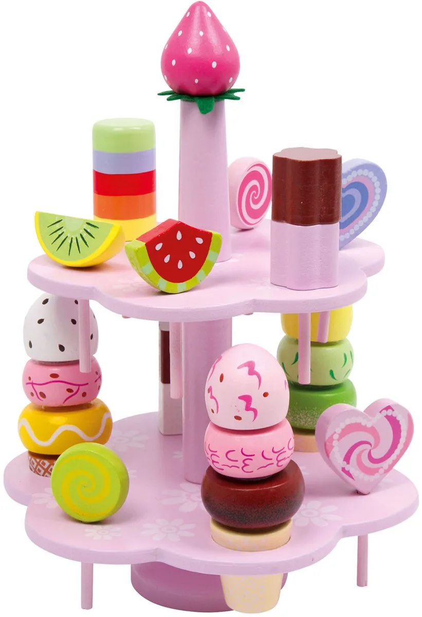 Houten Etagere met Speeleten Snoep, 22dlg. by small foot in White – product photo