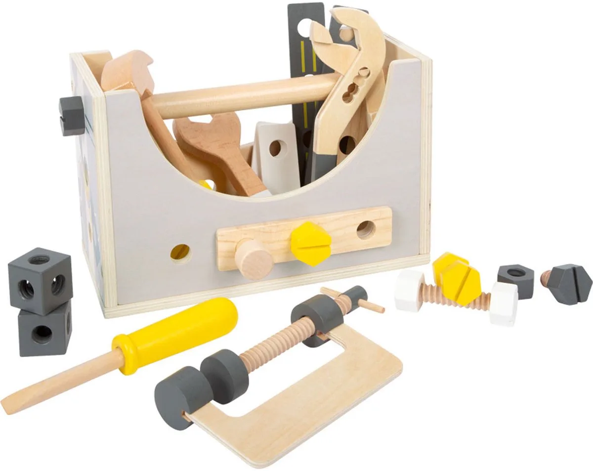 Wooden Toolbox 2-in-1 28 pcs von small foot in Mehrfarbig – Produktfoto
