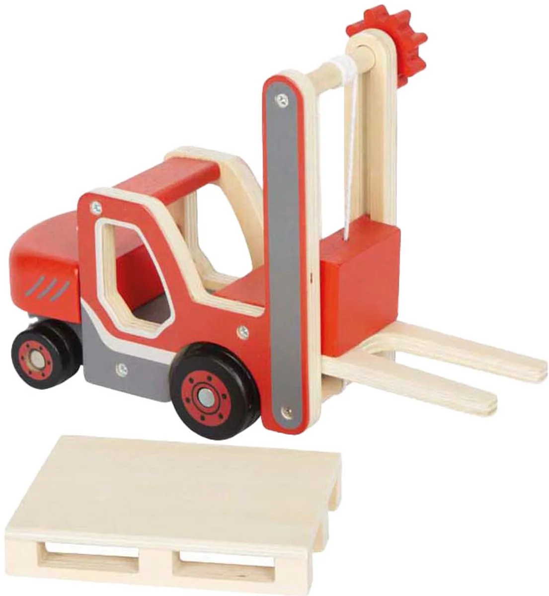 Houten Heftruck met Pallet fra small foot i Flerfarvet – produktbillede