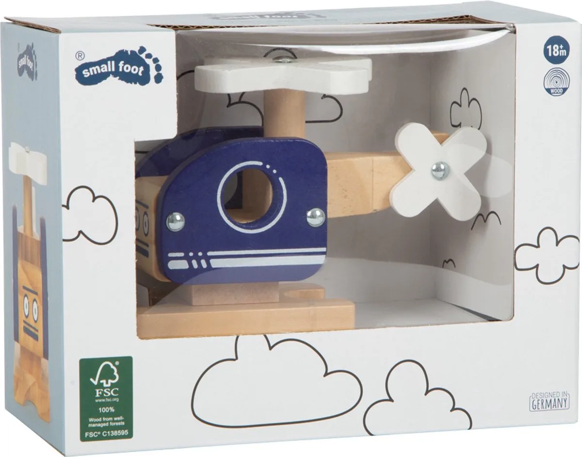 Hubschrauber von small foot in Blau – Produktfoto