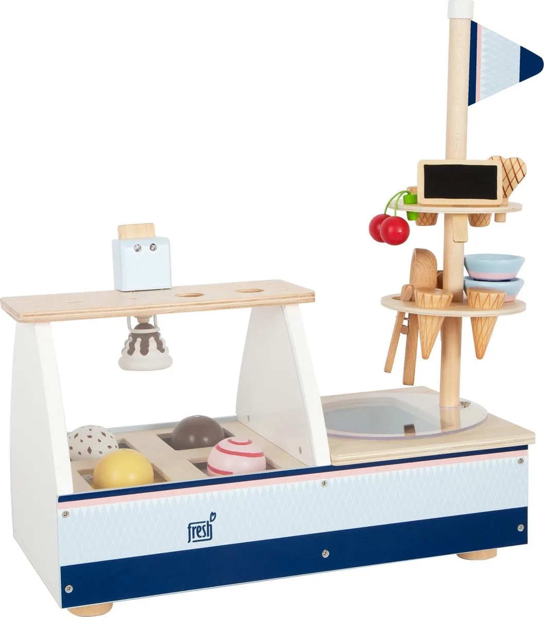 Wooden Ice Cream Stand 21 pcs von small foot in Weiß – Produktfoto