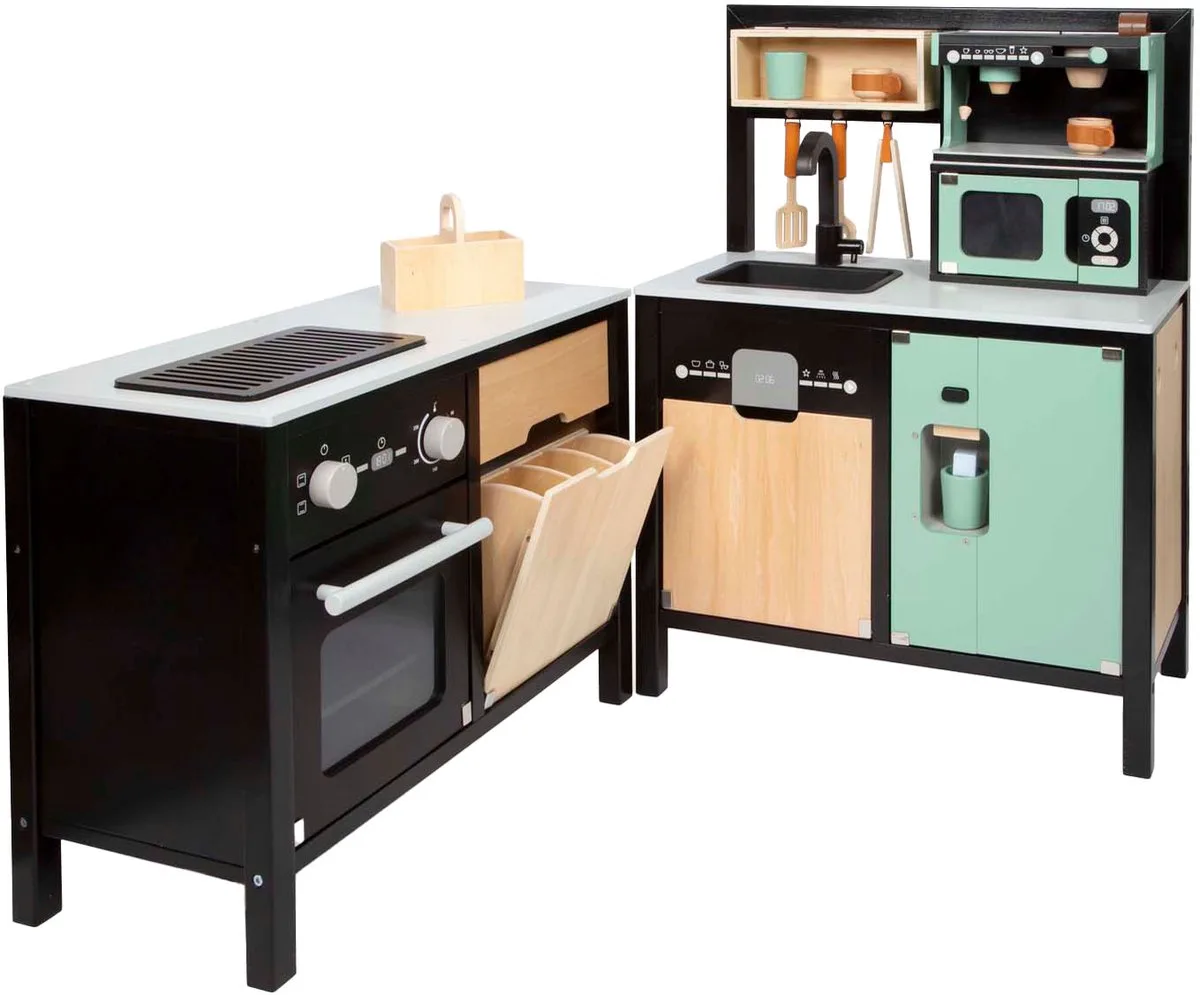 Houten Industriele Keuken met Keukeneiland, 18dlg. van small foot in Meerkleurig – productfoto