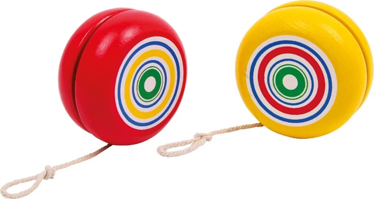 Houten Jojo Geel en Rood, Set van 8 van small foot in Meerkleurig – productfoto