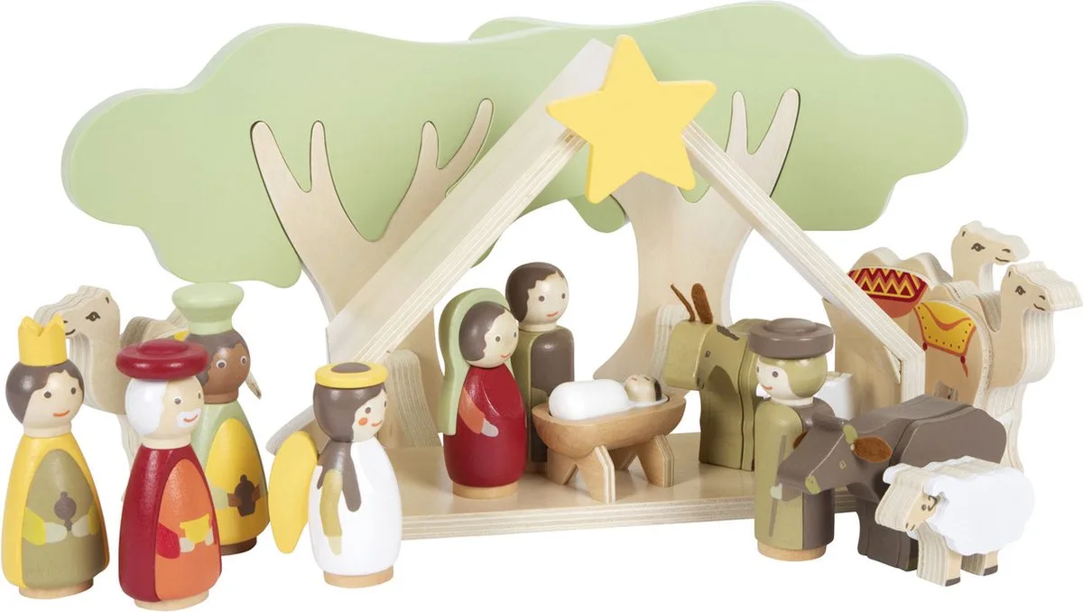 Houten Kerstkribbe Speelset fra small foot i Flerfarvet – produktbillede
