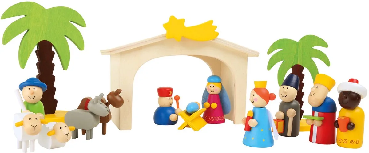 Houten Kerststal Speelset, 15dlg. de small foot en Hout – photo du produit
