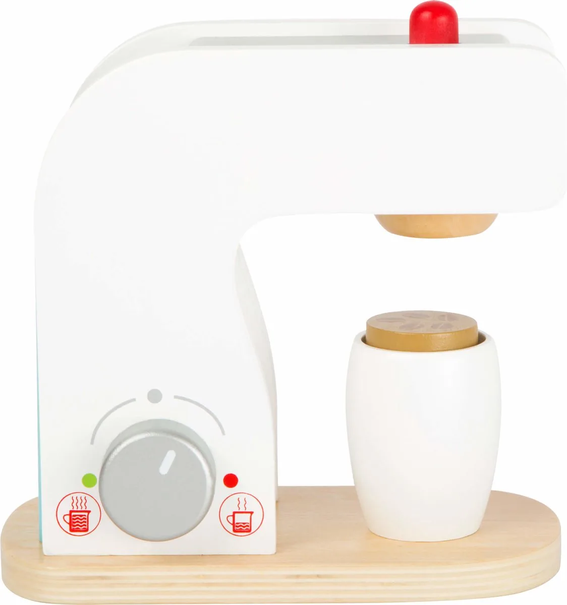 Houten Koffie machine voor speelkeukens - Peuterspeelgoed - Koffieboontjes fra small foot i Hvid – produktbillede