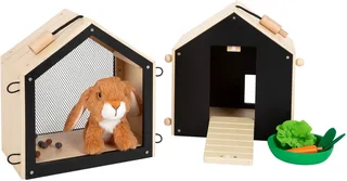 Houten Konijnenhok met Konijn Pluche, 15dlg. van small foot in Meerkleurig – productfoto 1 van 3