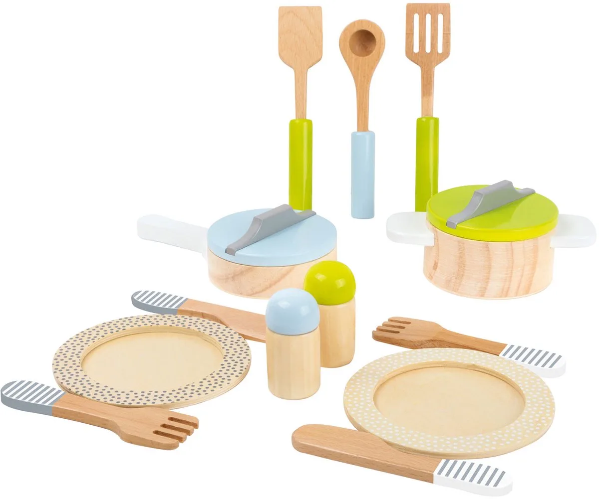 Geschirr- und Topfset aus Holz von small foot in Hout – Produktfoto