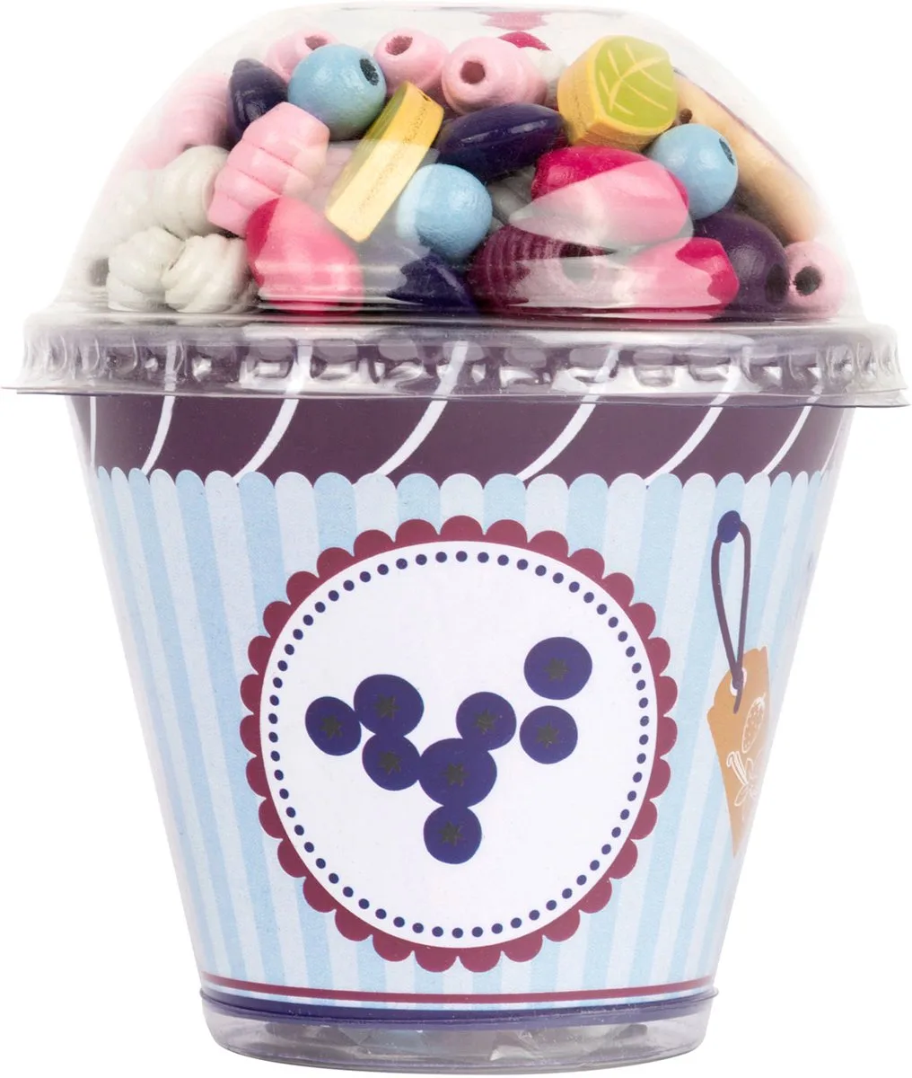 Wooden Beads Jewelry Making Cupcake von small foot in Mehrfarbig – Produktfoto