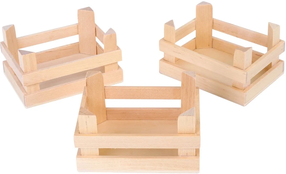 Wooden Crates Small 10x8x55cm set of 3 von small foot in Mehrfarbig – Produktfoto