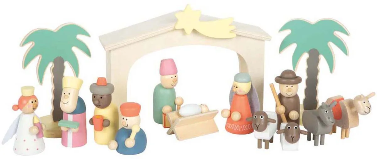 Houten Kribbe Kerstverhaal Speelset van small foot in Meerkleurig – productfoto