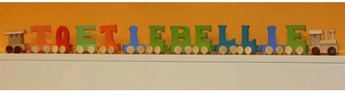 Houten Lettertrein Kleur - F von small foot in Blau – Produktfoto