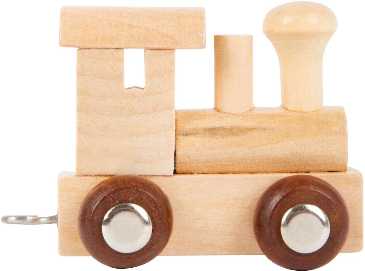 Houten Lettertrein Locomotief - 12 stuks från small foot i Natur – produktbild