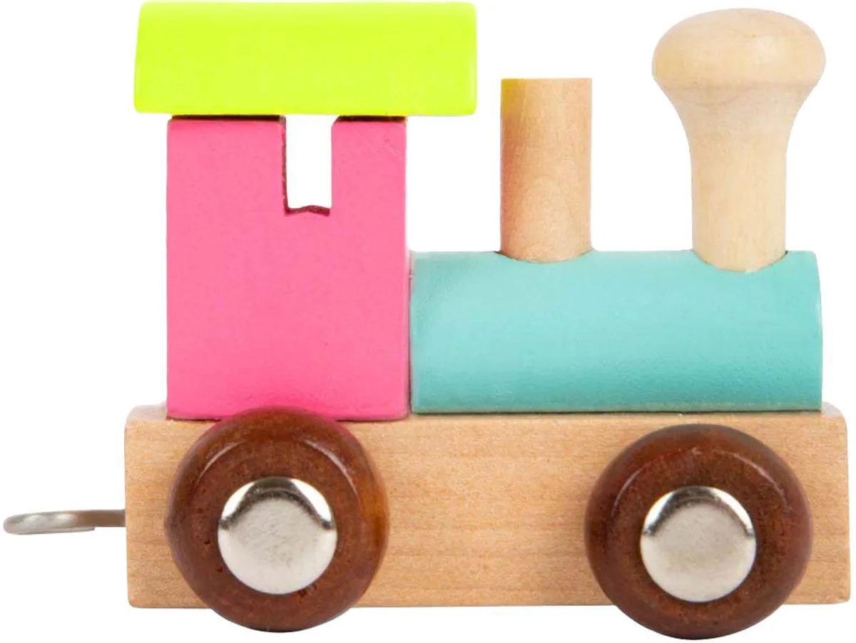 Houten Lettertrein Locomotief Gekleurd - 12 stuks de small foot en Multicolore – photo du produit