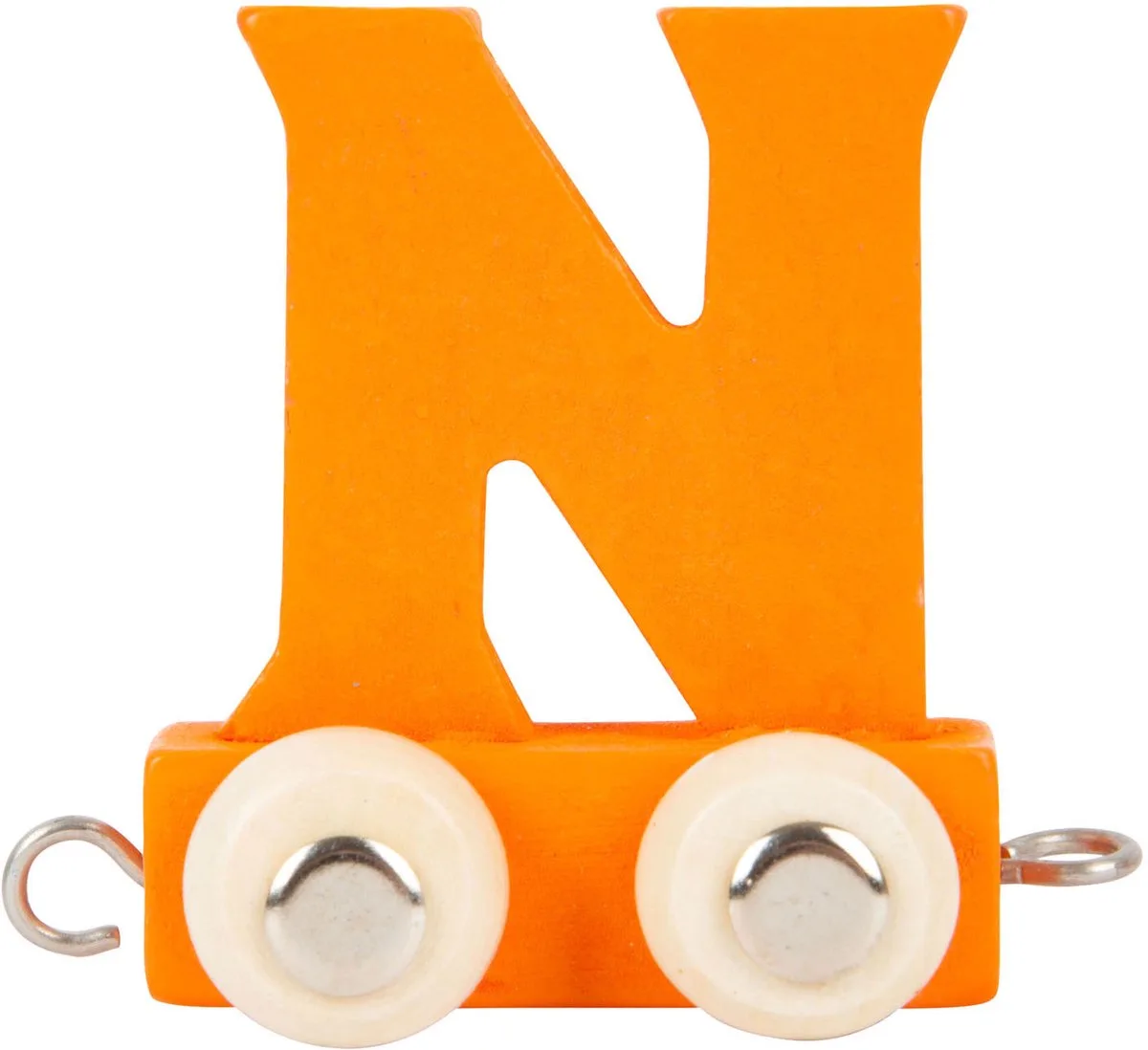 Houten Lettertrein - N - 12 stuks fra small foot i Orange – produktbillede
