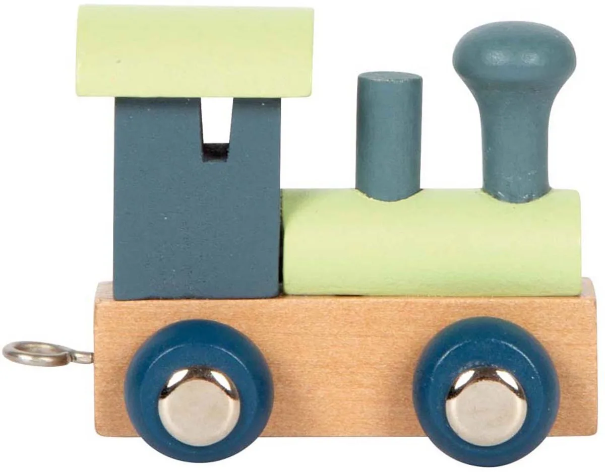 Houten Lettertrein Polar - Locomotief Blauw Groen - 12 stuks de small foot en Multicolore – photo du produit