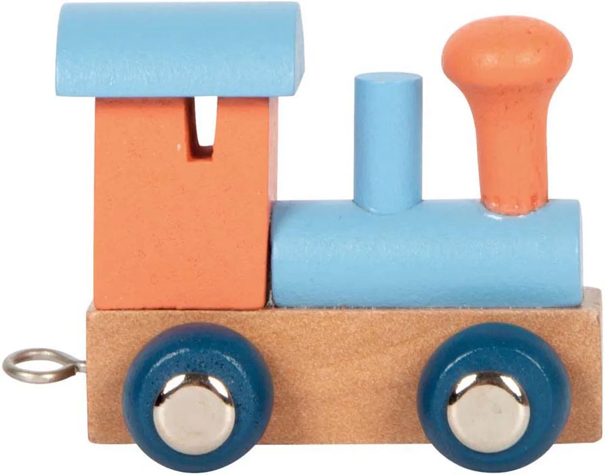 Houten Lettertrein Polar - Locomotief Zalmroze - 12 stuks de small foot en Multicolore – photo du produit