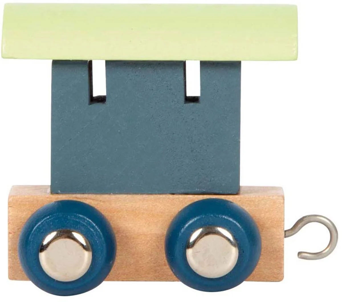 Houten Lettertrein Polar - Wagon Blauw Groen - 12 stuks van small foot in Meerkleurig – productfoto