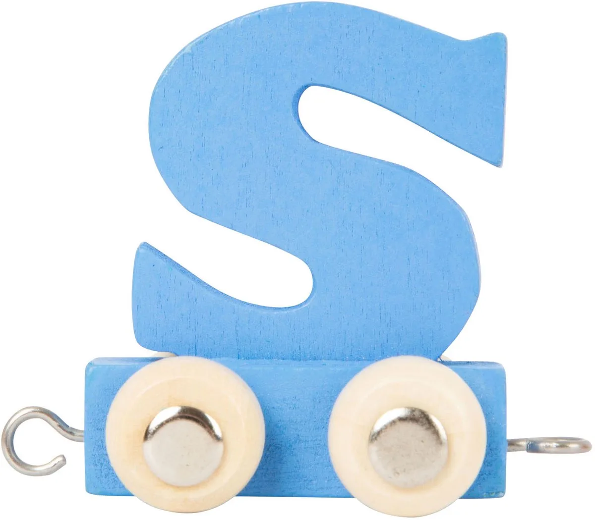 Houten Lettertrein - S - 12 stuks de small foot en Bleu – photo du produit