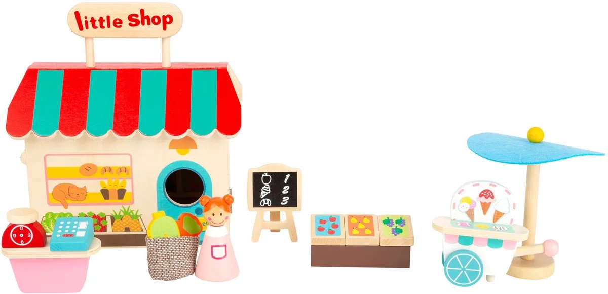 Houten Meeneem Speelwinkel Poppenhuis, 15dlg. de small foot en Multicolore – photo du produit