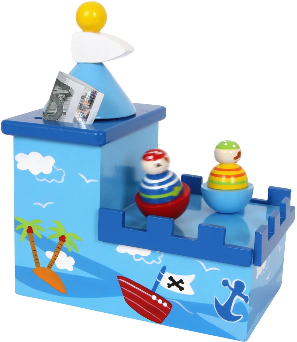 Houten Muziekdoos en Spaarpot Piraat de small foot en Multicolore – photo du produit