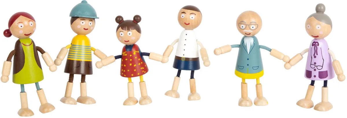 Houten Poppenhuis Familie Buigbaar, 6st. by small foot in Multicolour – product photo