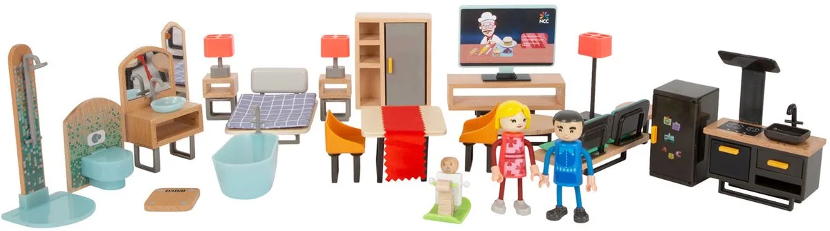 Wooden Dollhouse Furniture Modern Com von small foot in Mehrfarbig – Produktfoto