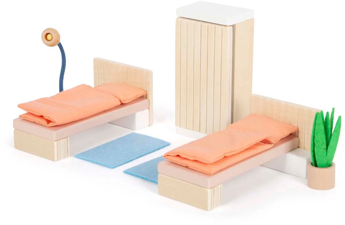 Houten Poppenhuis Meubeltjes Slaapkamer by small foot in Multicolour – product photo