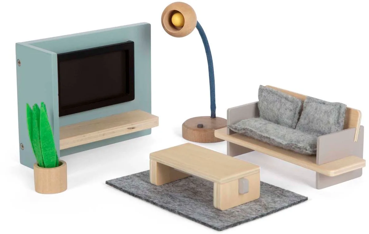 Doll House Living Room Furniture von small foot in Mehrfarbig – Produktfoto