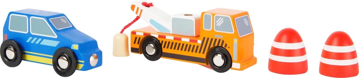 Houten Sleepwagendienst 4-delig de small foot en Multicolore – photo du produit