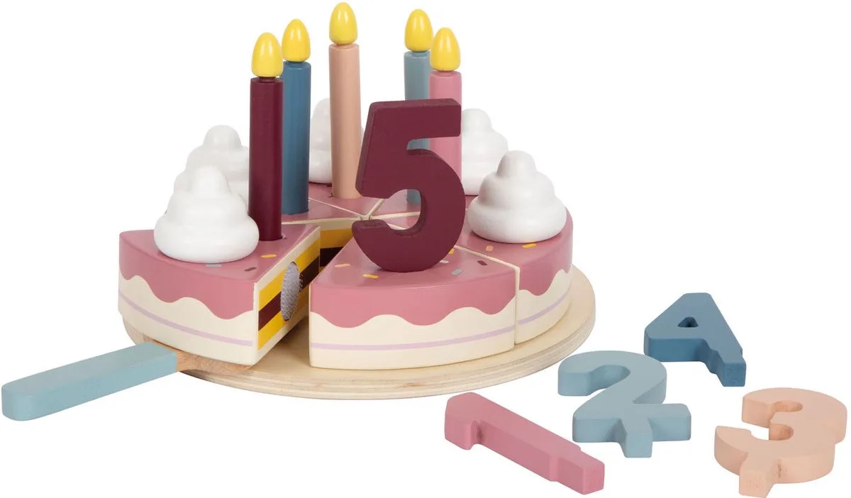 Houten Snijbare Verjaardagstaart, 18dlg. de small foot en Multicolore – photo du produit