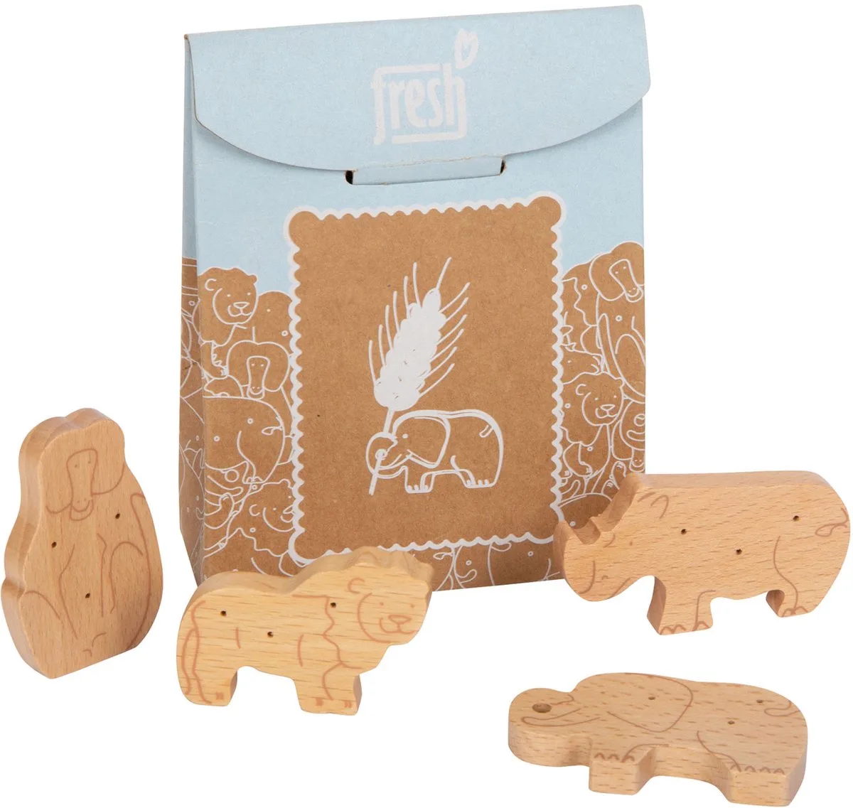 Houten Speeleten Dieren Crackers, 8dlg. von small foot in Mehrfarbig – Produktfoto