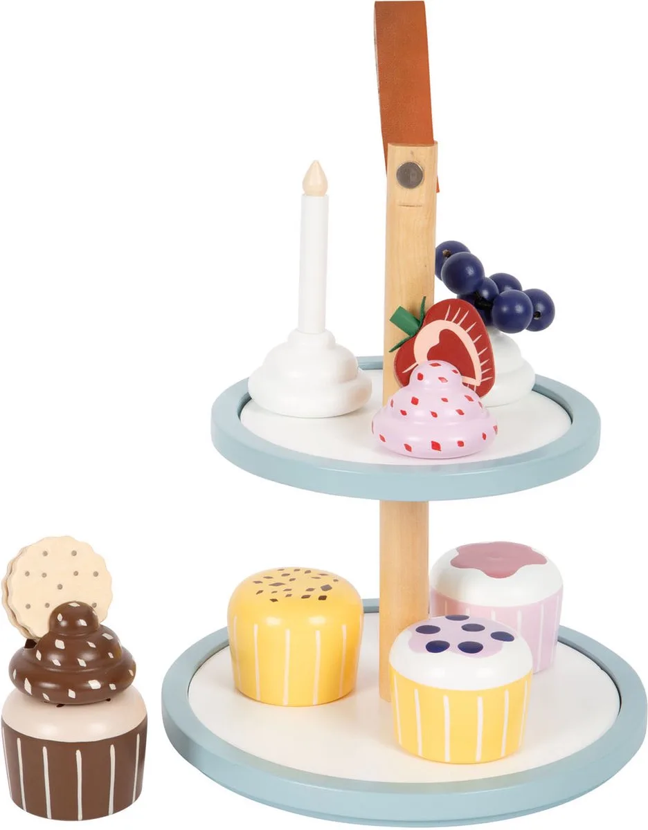 Houten Speeleten Etagere met Cupcakes, 13dlg. de small foot en Multicolore – photo du produit