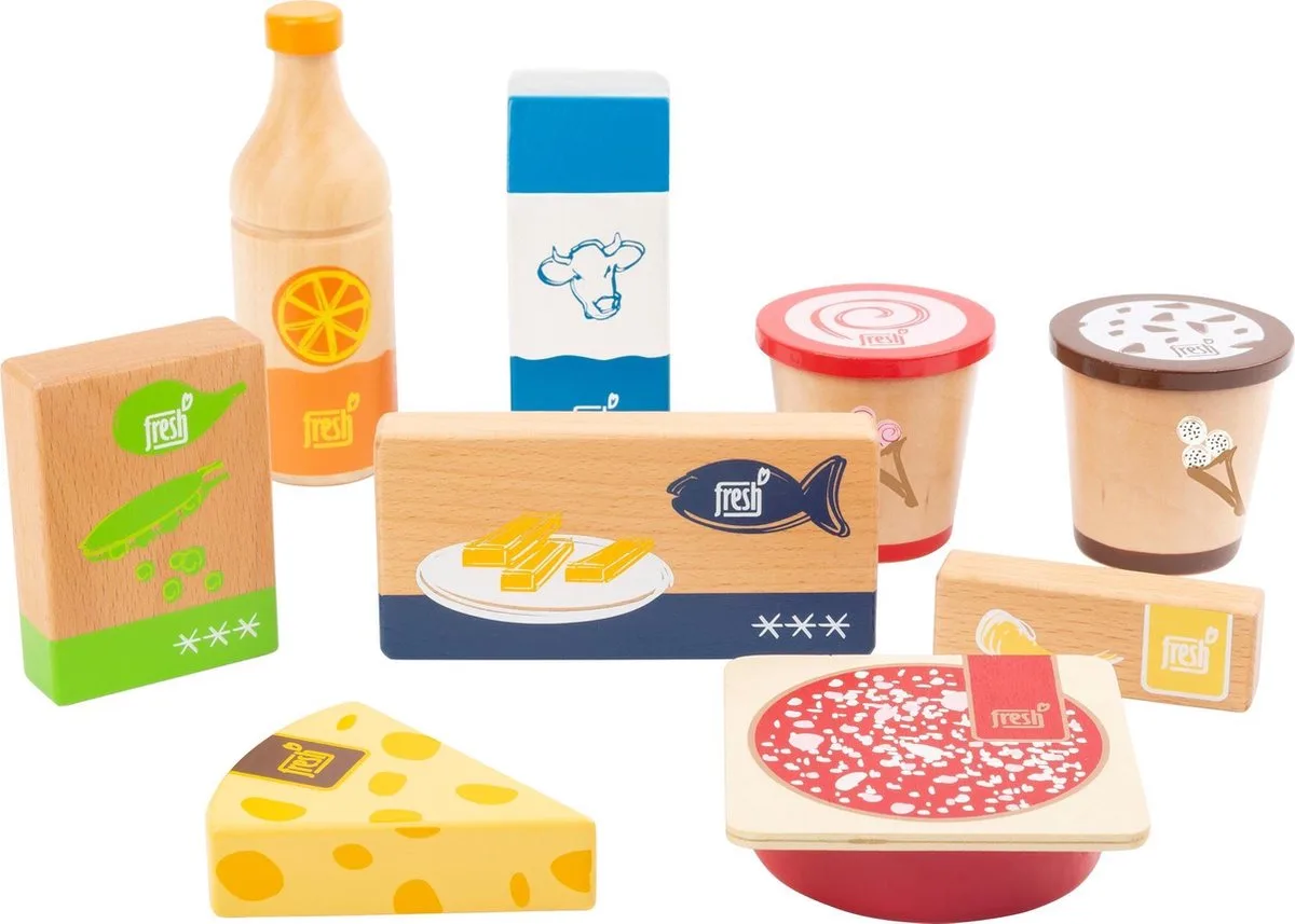 Houten Speeleten Koude en Bevroren Producten, 9dlg. von small foot in Mehrfarbig – Produktfoto