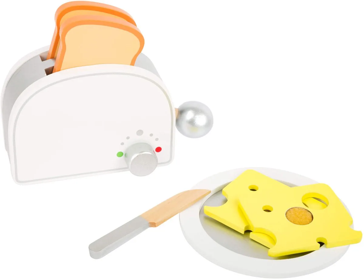 Houten Speeleten Ontbijtset met Broodrooster, 7dlg. von small foot in Mehrfarbig – Produktfoto