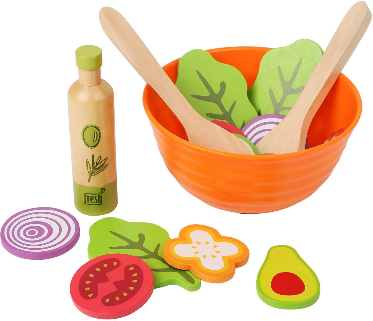 Houten Speeleten Salade Speelset, 15dlg von small foot in Mehrfarbig – Produktfoto