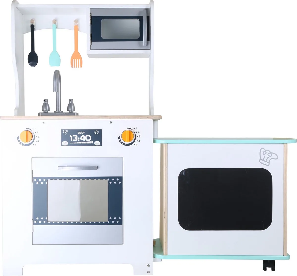 Houten speelkeuken Modern - voor jonge sterrenkoks! - Houten speelgoed vanaf 3 jaar de small foot en Multicolore – photo du produit