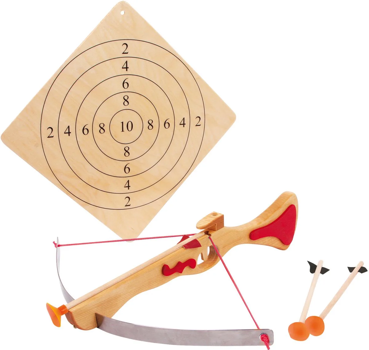 Houten Sportkruisboog met Doelwitbord, 4dlg. de small foot en Beige – photo du produit