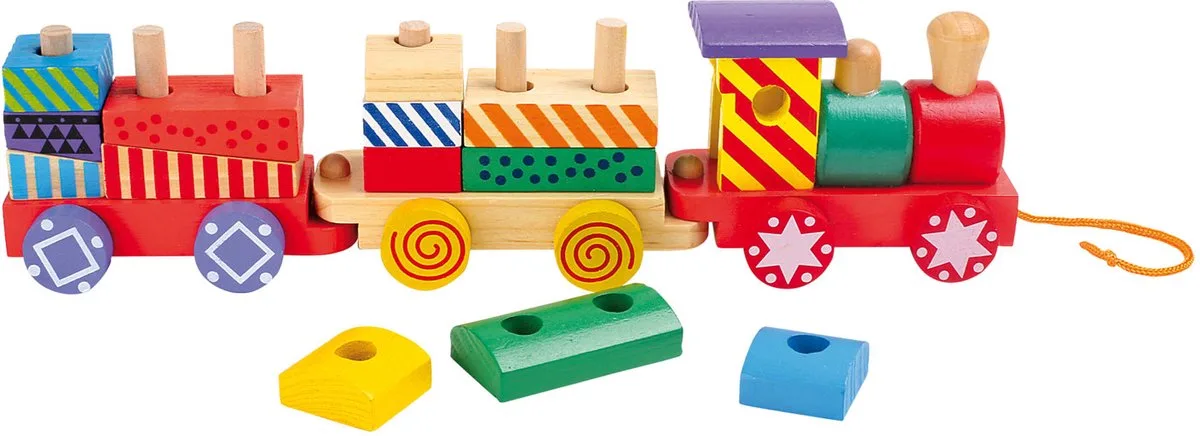 Wooden Stacking Blocks Train 16dlg von small foot in Mehrfarbig – Produktfoto